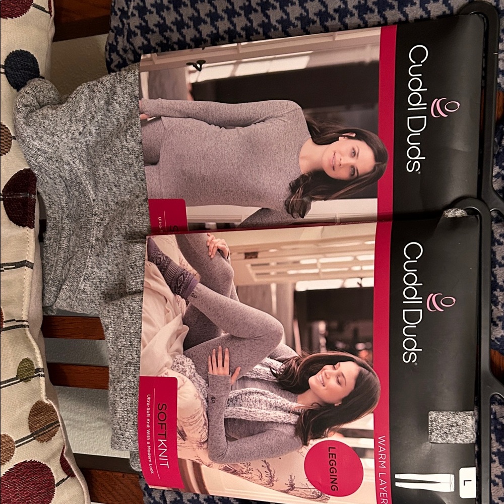 Cuddl Duds Women's Soft Knit Gray pant and long sleeve shirt set